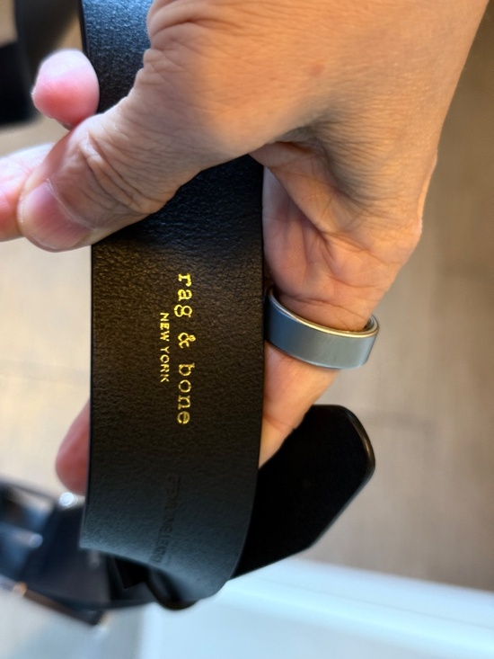 Rag & Bone Rebound Black Leather Belt Size Large Silver Buckle